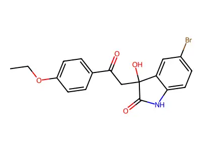 5-bromo-3-[2-(4-ethoxyphenyl)-2-oxoethyl]-3-hydroxy-1,3-dihydro-2H-indol-2-one structure