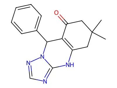 6,6-dimethyl-9-phenyl-5,6,7,9-tetrahydro[1,2,4]triazolo[5,1-b]quinazolin-8(4H)-one structure