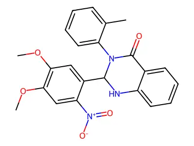2-(4,5-Dimethoxy-2-nitrophenyl)-3-(2-methylphenyl)-1,2-dihydroquinazolin-4-one structure