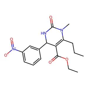 ethyl 1-methyl-4-(3-nitrophenyl)-2-oxo-6-propyl-1,2,3,4-tetrahydropyrimidine-5-carboxylate structure