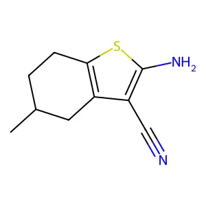 2-Amino-5-methyl-4,5,6,7-tetrahydro-1-benzothiophene-3-carbonitrile structure