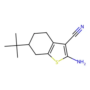 2-Amino-6-tert-butyl-4,5,6,7-tetrahydro-1-benzothiophene-3-carbonitrile structure