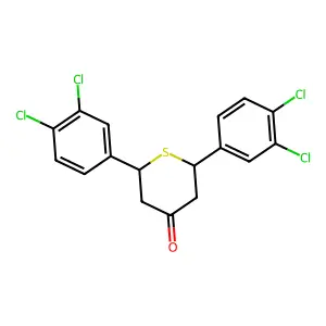 2,6-Bis(3,4-dichlorophenyl)tetrahydro-4H-thiopyran-4-one structure