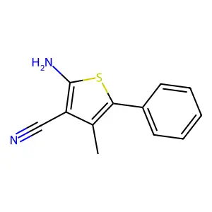 2-Amino-3-cyano-4-methyl-5-phenylthiophene structure