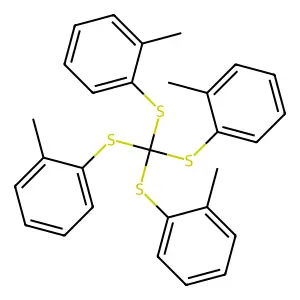 1-Methyl-2-[tris[(2-methylphenyl)sulfanyl]methylsulfanyl]benzene structure