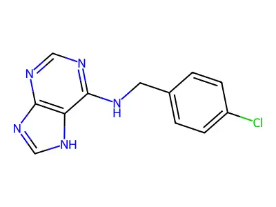 N-[(4-chlorophenyl)methyl]-7H-purin-6-amine structure