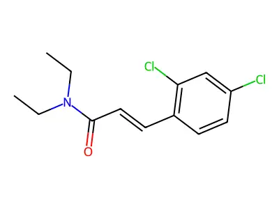 3-(2,4-dichlorophenyl)-N,N-diethylprop-2-enamide structure