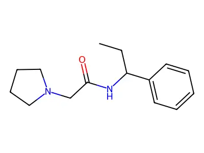 N-(1-Phenylpropyl)-2-(pyrrolidin-1-yl)ethanimidic acid structure
