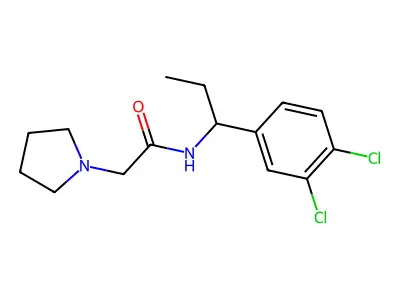 1-Pyrrolidineacetamide, N-(1-(3,4-dichlorophenyl)propyl)- structure
