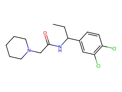 1-Piperidineacetamide, N-(1-(3,4-dichlorophenyl)propyl)- structure