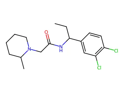 1-Piperidineacetamide, N-(1-(3,4-dichlorophenyl)propyl)-2-methyl- structure