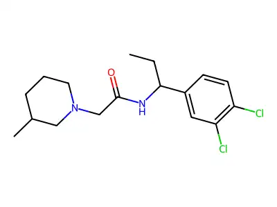 1-Piperidineacetamide, N-(1-(3,4-dichlorophenyl)propyl)-3-methyl- structure