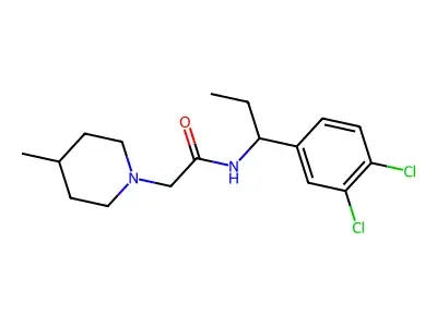 1-Piperidineacetamide, N-(1-(3,4-dichlorophenyl)propyl)-4-methyl- structure