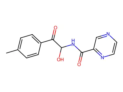 Pyrazinecarboxamide, N-(1-hydroxy-2-(4-methylphenyl)-2-oxoethyl)- structure