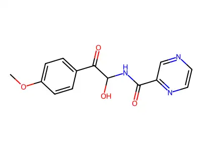 Pyrazinecarboxamide, N-(1-hydroxy-2-(4-methoxyphenyl)-2-oxoethyl)- structure