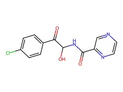 Pyrazinecarboxamide, N-(2-(4-chlorophenyl)-1-hydroxy-2-oxoethyl)- structure