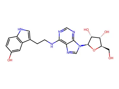 Adenosine, N-(2-(5-hydroxy-1H-indol-3-yl)ethyl)- structure