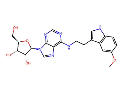 Adenosine, N-(2-(5-methoxy-1H-indol-3-yl)ethyl)- structure