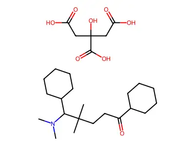 1-Pentanone, 1,5-dicyclohexyl-4,4-dimethyl-5-(dimethylamino)-, citrate structure