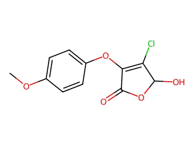 4-Chloro-5-hydroxy-3-(4-methoxyphenoxy)-2(5H)-furanone structure