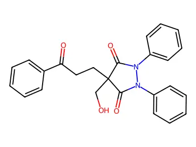 3,5-Pyrazolidinedione, 1,2-diphenyl-4-(hydroxymethyl)-4-(3-oxo-3-phenylpropyl)- structure