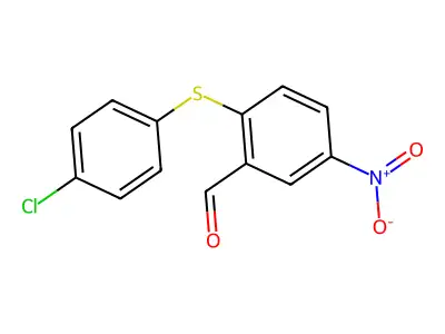 2-[(4-Chlorophenyl)sulfanyl]-5-nitrobenzenecarbaldehyde structure