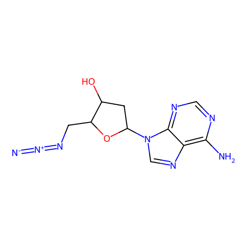 5-(6-Aminopurin-9-yl)-2-(azidomethyl)oxolan-3-ol structure