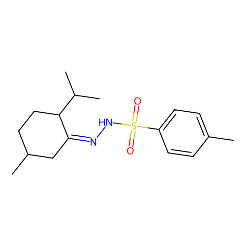 4-methyl-N-[(Z)-(5-methyl-2-propan-2-ylcyclohexylidene)amino]benzenesulfonamide structure