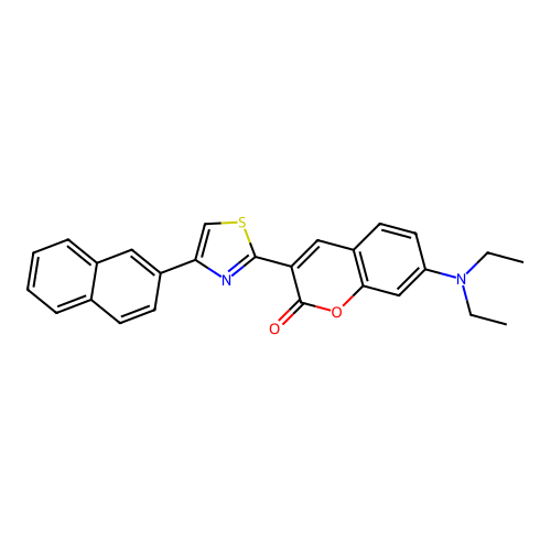 7-(diethylamino)-3-[4-(naphthalen-2-yl)-1,3-thiazol-2-yl]-2H-chromen-2-one structure