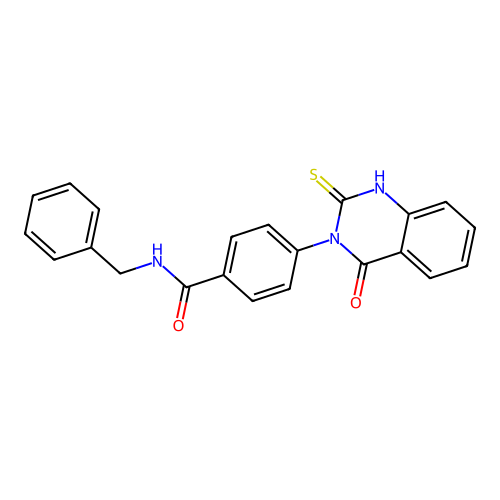 N-benzyl-4-(4-oxo-2-sulfanylidene-1H-quinazolin-3-yl)benzamide structure