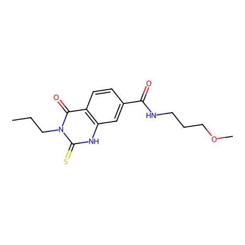 N-(3-methoxypropyl)-4-oxo-3-propyl-2-sulfanylidene-1H-quinazoline-7-carboxamide structure