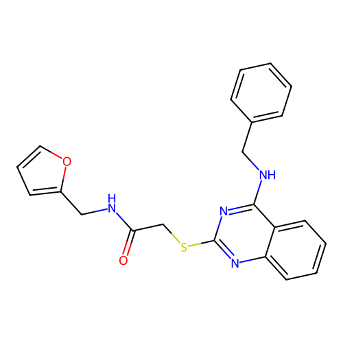 2-[4-(benzylamino)quinazolin-2-yl]sulfanyl-N-(furan-2-ylmethyl)acetamide structure