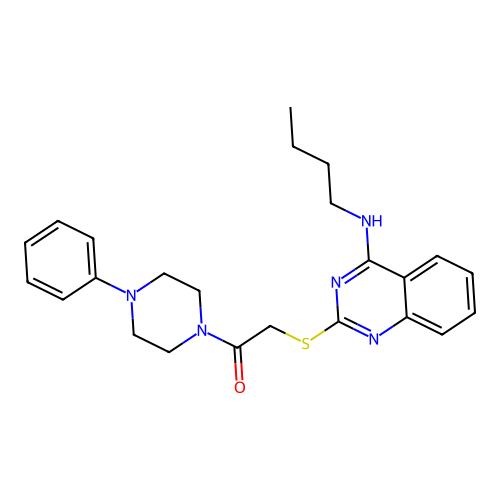 2-[4-(Butylamino)quinazolin-2-yl]sulfanyl-1-(4-phenylpiperazin-1-yl)ethanone structure