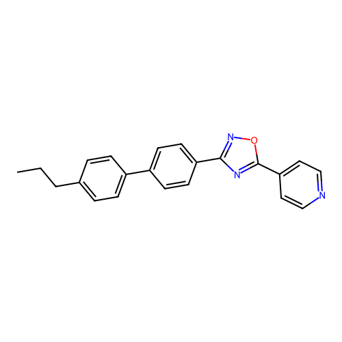 4-[3-(4'-Propylbiphenyl-4-yl)-1,2,4-oxadiazol-5-yl]pyridine structure