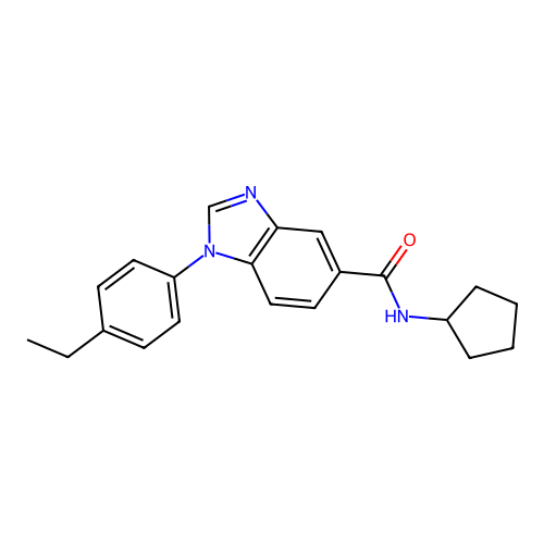 N-cyclopentyl-1-(4-ethylphenyl)-1H-benzimidazole-5-carboxamide structure