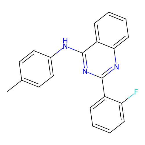 2-(2-fluorophenyl)-N-(4-methylphenyl)quinazolin-4-amine structure