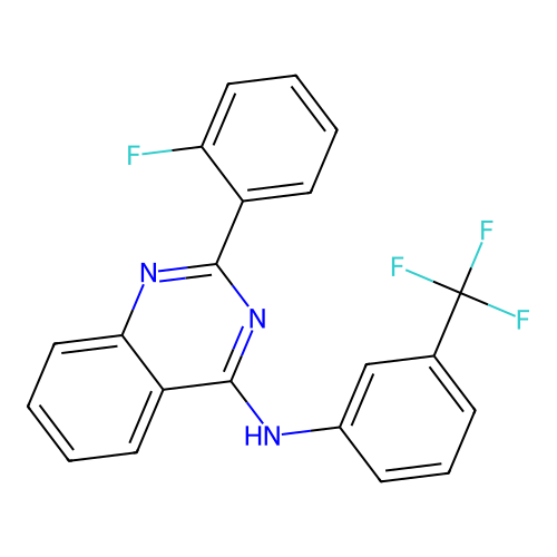 2-(2-fluorophenyl)-N-[3-(trifluoromethyl)phenyl]quinazolin-4-amine structure