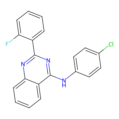 N-(4-chlorophenyl)-2-(2-fluorophenyl)quinazolin-4-amine structure
