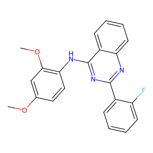 N-(2,4-dimethoxyphenyl)-2-(2-fluorophenyl)quinazolin-4-amine structure
