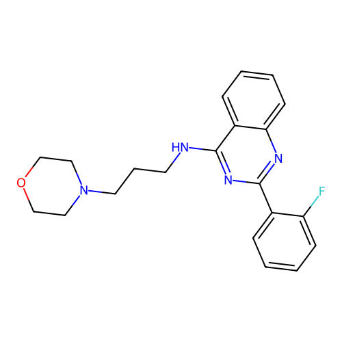 2-(2-fluorophenyl)-N-(3-morpholin-4-ylpropyl)quinazolin-4-amine structure