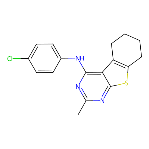 N-(4-chlorophenyl)-2-methyl-5,6,7,8-tetrahydro-[1]benzothiolo[2,3-d]pyrimidin-4-amine structure