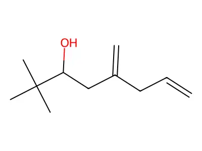 (3R)-2,2-dimethyl-5-methylideneoct-7-en-3-ol structure
