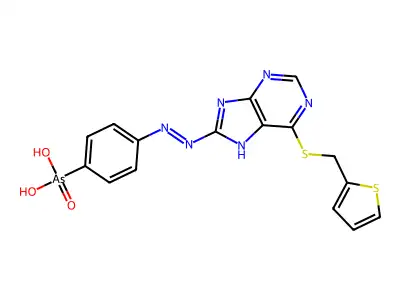 [4-[(2E)-2-[6-(thiophen-2-ylmethylsulfanyl)purin-8-ylidene]h structure