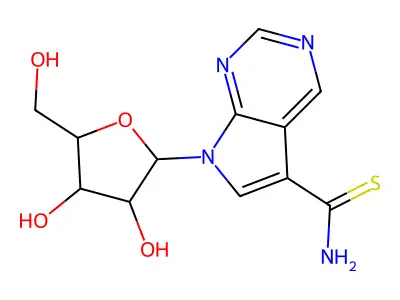 7H-pyrrolo[2,3-d]pyrimidine-5-carbothioamide, 7-beta-d-ribofuranosyl- structure
