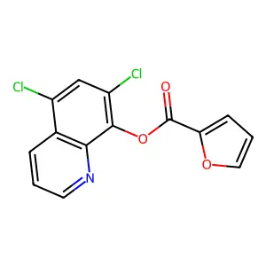 5,7-Dichloroquinolin-8-yl furan-2-carboxylate structure