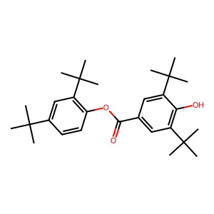 2,4-Di-tert-butylphenyl 3',5'-di-tert-butyl-4'-hydroxybenzoate structure