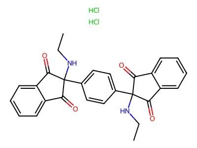 1,3-Indandione, 2,2'-(p-phenylene)bis(2-ethylamino-, dihydrochloride structure
