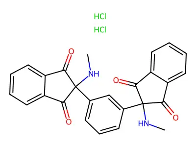 1,3-Indandione, 2,2'-(m-phenylene)bis(2-methylamino-, dihydrochloride structure