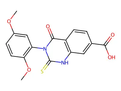 3-(2,5-DIMETHOXYPHENYL)-4-OXO-2-SULFANYLIDENE-1,2,3,4-TETRAHYDROQUINAZOLINE-7-CARBOXYLIC ACID structure