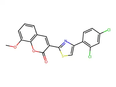 3-[4-(2,4-Dichlorophenyl)-1,3-thiazol-2-yl]-8-methoxychromen-2-one structure